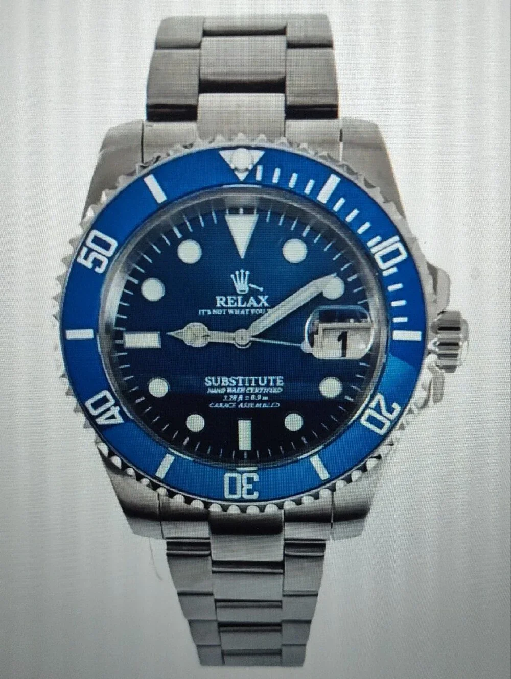 Substitute Men's Stainless Steel Watch - Blue Dial